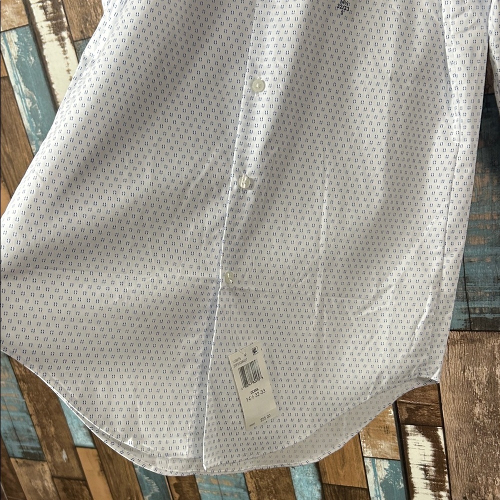 Van Heusen White Geometric Dress Shirt - Picture 7 of 12